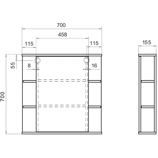 Зеркало-шкаф VIGO Nova 70