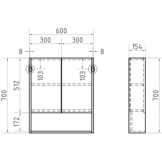 Зеркало-шкаф VIGO Urban 60