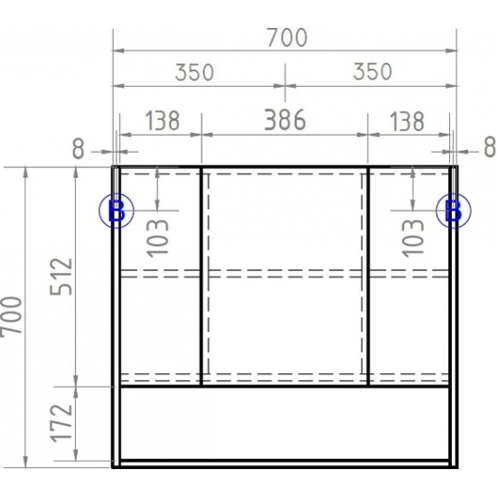Зеркало-шкаф VIGO Urban 70