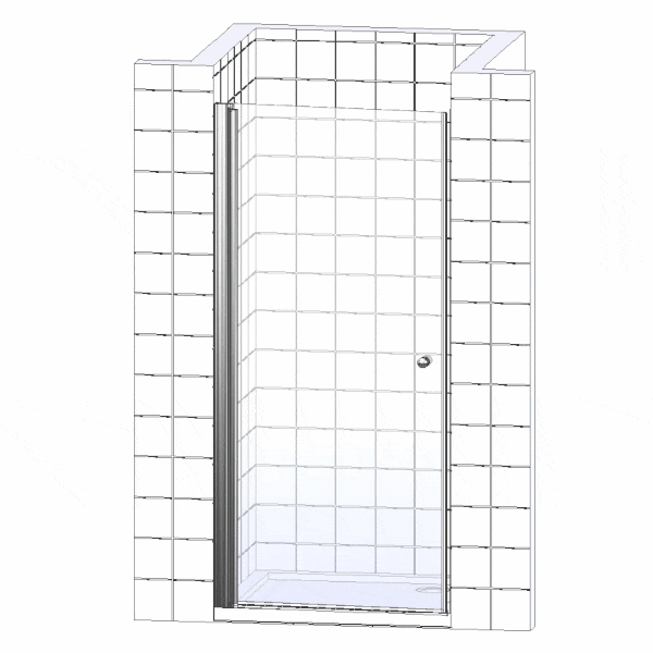 Душевая дверь в нишу AQUANET Cinetic AE12-N-90H190U-CT 90x190 стекло прозрачное, профиль хром