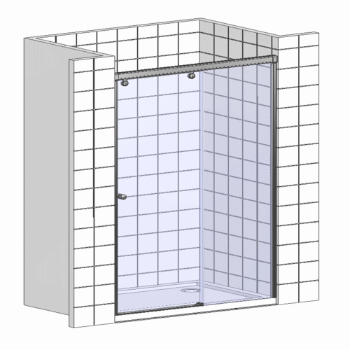 Душевая дверь в нишу AQUANET DELTA NPE6121 150x200 стекло прозрачное, профиль хром