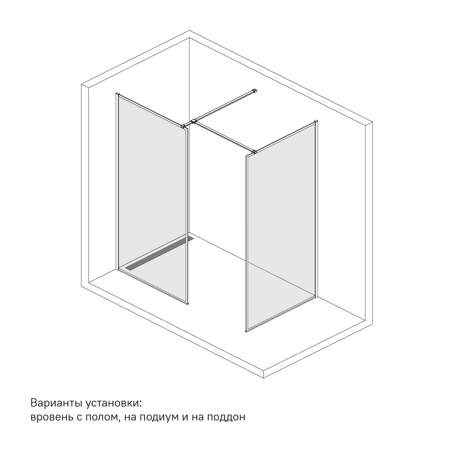 Душевая перегородка IDDIS Walk in Slide SLI8BS2i23 120x195