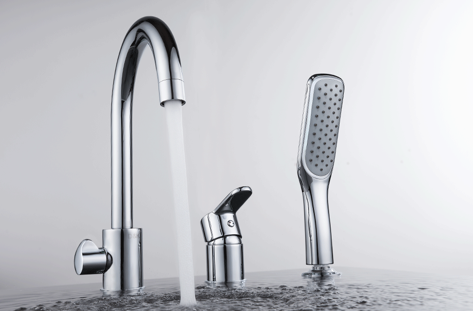 Смеситель на борт ванны D&K Rhein Marx DA1394901 на 3 отверстия