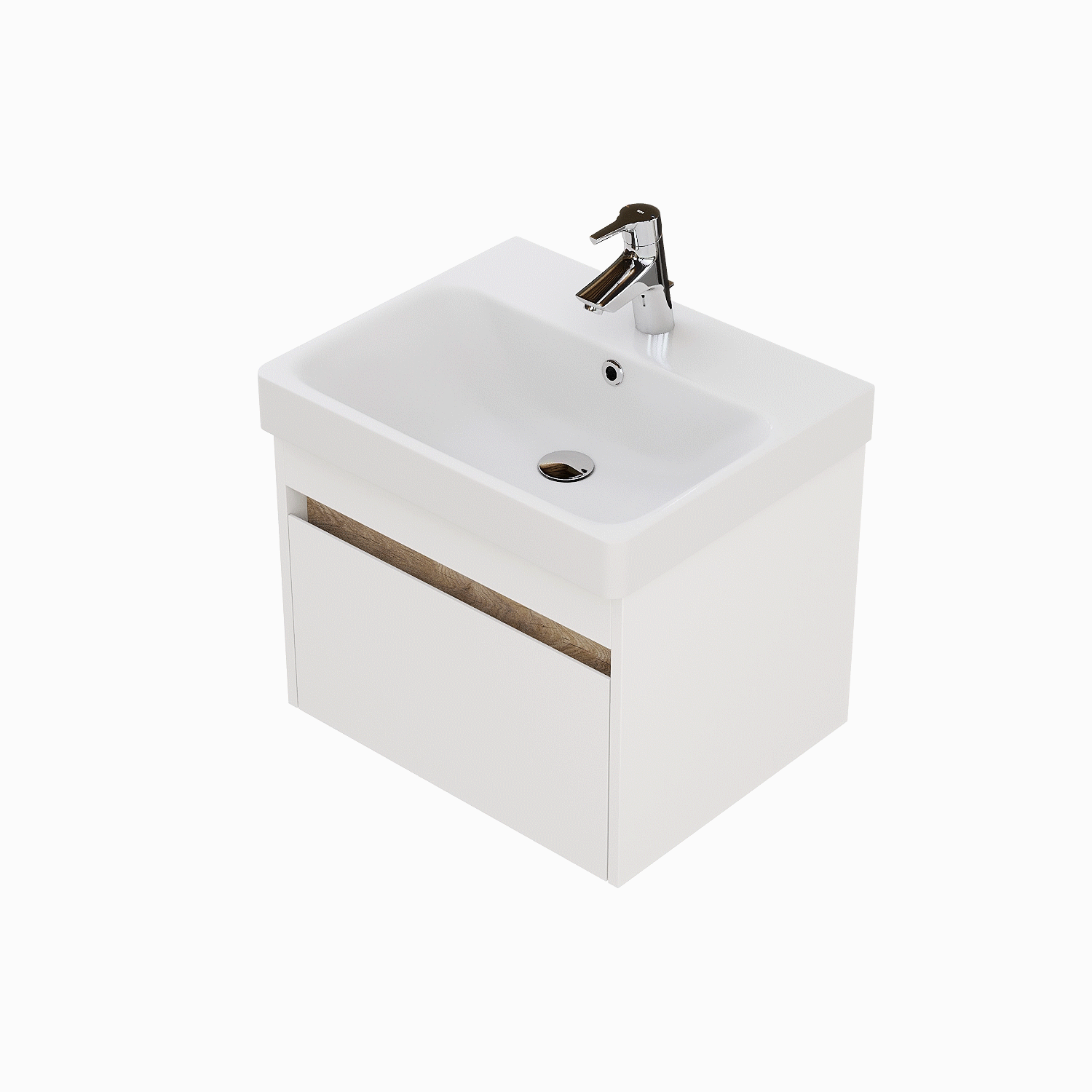 Тумба с раковиной АКВАТОН Марти 55 ясень шимо